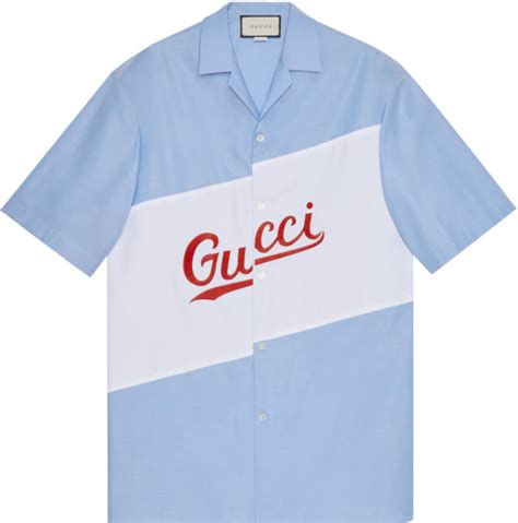 gucci bowling shirt blue|gucci long sleeve button up.